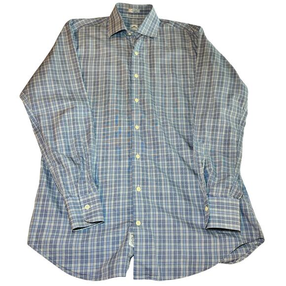 Peter Millar Mens M Crown Multicolor Plaid Long Sleeve Button Up Shirt - Picture 1 of 7